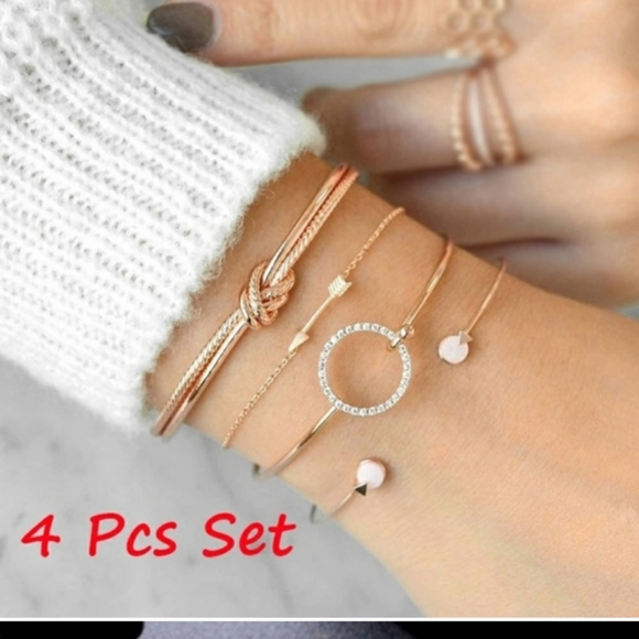 Jewelry - Stacking Crystal Chain Arrow Bracelets
